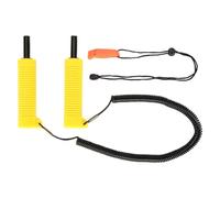 Peleras de Hielo retráctiles con Silbato de Seguridad, Kit de Awls de Hielo de Acero Inoxidable para el Auto Rescate de Emergencia, Pesca, Patinaje, Herramienta de Supervivencia (Amarillo)