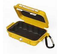 PELI 1010 Estuche estanco para guardar el Smartphone y objetos pequeños, IP67 estanco e impermeable al polvo, 0,3L de capacidad, fabricado en EE.UU., color amarillo/color negro