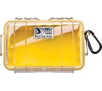 Peli 1050 Estuche Protector Resistente Al Agua, Al Polvo Y a Los Golpes para Objetos Pequeños, IP67 Estanco E Impermeable Al Polvo, 1L de Capacidad, Fabricado en EEUU, Color Amarillo/Transparente