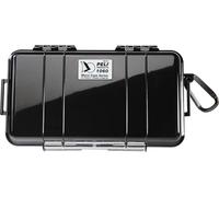 PELI 1060 Estuche estanco al agua para llevar el móvil y otros objetos valiosos a la playa y para actividades outdoor, IP67 estanco, 1,3L de capacidad, fabricado en EE.UU., color negro