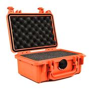 PELI 1120 Maleta rígida profesional para cámara, instrumentos electrónicos y ópticos, IP67 estanca e impermeable al polvo, 2L de capacidad, fabricada en EE.UU, con espuma personalizable, color naranja