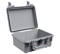 PELI 1150 Maletín estanco profesional para equipos frágiles como cámaras y material audiovisual, IP67 estanco e impermeable al polvo, 3L de capacidad, fabricado en EE.UU., sin espuma, color gris