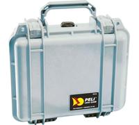 PELI 1200 Maleta; Protección Superior para Equipos valiosos como cámaras, Objetivos, Drones; Resistente al Agua y al Polvo; Volumen 5 L; Configuración: Sin Espuma; Color: Plata