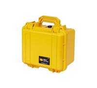 PELI 1300 Maleta pequeña rígida y estanca para el transporte de objetos frágiles, IP67 estanca e impermeable al polvo, 6L de capacidad, fabricada en EE.UU., con espuma personalizable, color amarillo