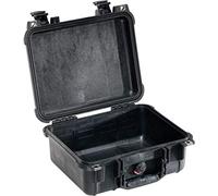 PELI 1400 Maleta ultra resistente para cámaras DSLR reflex, iluminación, objetivos y cargadores, IP67 estanca e impermeable al polvo, 9L de capacidad, fabricada en Alemania, sin espuma, color negro