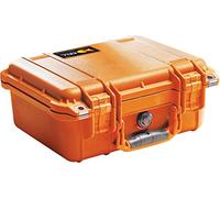 PELI 1400 Maletín estanco profesional para sistemas ópticos, equipos de fotografía y otros objetos valiosos, IP67 A prueba de polvo, 9L de capacidad, fabricado en Alemania, sin espuma, color naranja