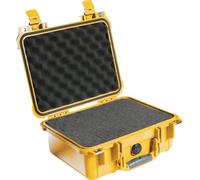 PELI 1400 Maletín técnico para el Transporte de Equipos electrónicos, audiovisuales y fotográficos, IP67 estanco, 9L de Capacidad, Fabricado en Alemania, con Espuma Personalizable, Color Amarillo