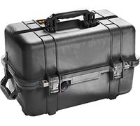 PELI 1460TOOL Caja de Herramientas Profesional Resistente a los Golpes y estanca, IP66 Resistente al Agua y al Polvo, Fabricada en EE.UU, with Adjustable and Removable Tray Dividers, Color Negro, 33L