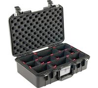 PELI 1485 Air Maleta Protectora Ligera para Equipos de fotografía y vídeo, estanca e Impermeable al Polvo, 18L de Capacidad, Fabricada en EE.UU., con divisores Personalizables TrekPak, Color Negro