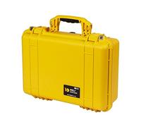PELI 1500 Caja impermeable para drones, cámaras, equipos electrónicos y ópticos, IP67 estanca, 19L de capacidad, fabricada en Alemania, con espuma personalizable, color amarillo