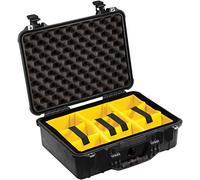 PELI 1500 Maleta protectora para cámaras a prueba de golpes, IP67 estanca e impermeable al polvo, 19L de capacidad, fabricada en Alemania, con divisores acolchados, color negro