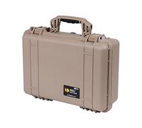PELI 1500 Maleta rugerizada para equipos electrónicos y audiovisuales, IP67 estanca e impermeable al polvo, 19L de capacidad, fabricada en Alemania, sin espuma, Beige