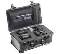 PELI 1510-008-110E 1510LFC Maleta de Viaje estanca con Funda Desmontable para Laptop, IP67 estanca, 27L de Capacidad, Fabricada en EE.UU, con Espuma Personalizable, Color Negro