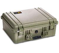 PELI 1550 Maleta Protectora; Protección Superior para cámaras, Drones, prismáticos, Instrumentos; Resistente al Agua, al Polvo y a los Golpes; Volumen 25L; Configuración Sin Espuma; Color Verde Oliva