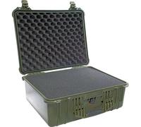 PELI 1550 Maleta Protectora; Protección Superior para cámaras, Drones, prismáticos, Instrumentos; Resistente al Agua, al Polvo y a los Golpes; Volumen 25L; Configuración con Espuma; Color Verde Oliva