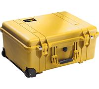 Peli 1560 Maleta Protectora Grande con Ruedas y asa telescópica para Equipos fotográficos e Instrumentos, IP67 estanca, 71L Capacidad, Fabricada en Alemania, sin Espuma, Color amar44L