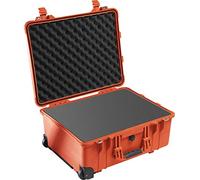 Peli 1560 Trolley estanco Extra Grande para Equipos fotográficos Profesionales, IP67 estanco e Impermeable al Polvo, 44L de Capacidad, Fabricado en Alemania, con Espuma Personalizable, Color Naranja
