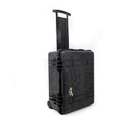 PELI 1560LFC Maletín de viaje resistente con funda desmontable para el ordenador portátil, IP67 impermeable al agua/polvo, 44L de capacidad, fabricado en EE.UU., con espuma personalizable, color negro medium (48)