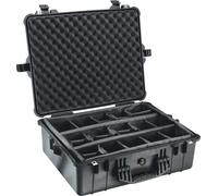 PELI 1600 Caja de Polipropileno Impermeable para el Transporte de componentes electrónicos e instrumentacion, IP67 estanca, 82L Capacidad, Fabricada en Alemania, con divisores Acolchados, Color n46L