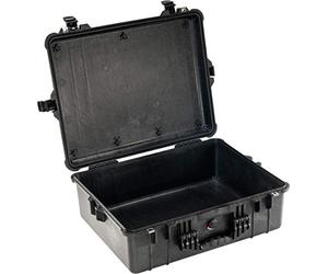 PELI 1600 Maleta grande extremadamente resistente para el transporte de equipos frágiles, IP67 estanca e impermeable al polvo, 46L de capacidad, fabricada en Alemania, sin espuma, color negro
