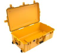 PELI 1615 Air LMaleta trolley ultra resistente y ligera para cámaras y sistemas ópticos, estanca e impermeable al polvo, 71L de capacidad, fabricada en EE.UU., sin espuma, color amarillo