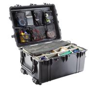PELI 1630 Maleta Trolley estanca con Ruedas y Asas de Alta Resistencia, IP67 estanca e Impermeable al Polvo, 148L de Capacidad, Fabricada en EE.UU., con divisores Acolchados, Color Negro