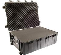 PELI 1730 Maleta de transporte técnica con ruedas para equipos electrónicos, fotográficos y audiovisuales, IP67 estanca, 167L de capacidad, fabricada en EE.UU., con espuma personalizable, color negro