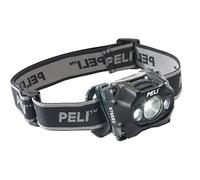 PELI 2765Z0 Linterna frontal LED con enfoque al suelo y visión nocturna, Calidad para bomberos y uso industrial, Certificado ATEX Zona 0, IP54 resistente al agua, 141 Lúmenes, Color: Negro