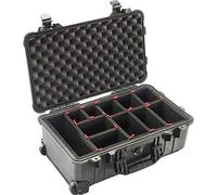 Peli Case 1510 Trolley con sistema de división Trekpak, negro, maletín para cámara, maletín de fotos, maletín para exteriores, resistente al agua, IP67