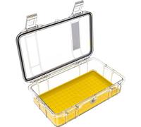 PELI M60 Micro Case - Caja pequeña de protección Superior para Equipos valiosos y Herramientas compactas; Resistente al Agua, al Polvo y a los Golpes; Volumen 2 litros; Color: Amarillo/Transparente