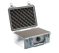 PELI Protector 1150 Maleta hermética para cámara DSLR, Lentes y Flash, IP67 estanca3L de Capacidad, Fabricada en EE.UU., con Espuma Personalizable, Color Gris