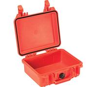 PELI Protector 1200 Maleta técnica profesional para equipos electrónicos, ópticos y fotográficos, IP67 estanca e impermeable al polvo, 4L de capacidad, fabricada en EE.UU., sin espuma, color naranja