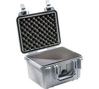 PELI Protector 1300 Maleta fotográfica profesional resistente a los impactos, IP67 estanca, 6L de capacidad, fabricada en EE.UU., con espuma personalizable, color gris