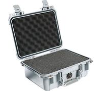 PELI Protector 1400 caja estanca de polipropileno para cámaras, drones, sistemas electrónicos y ópticos, IP67 estanca, 9L de capacidad, fabricada en Alemania, con espuma personalizable, color gris