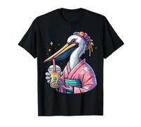 Pelican Bubble Boba Tea Anime Lindo Kawaii Camiseta