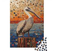 Pelican de pie en el Poste 1000 Piezas Cartón Grueso Paquete De Rompecabezas Fans De Adolescentes 12-18 Años Entrenamiento Cerebral Decoración De Paredes 70x50cm/1000pcs