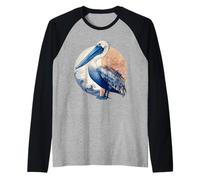 Pelican Lover - Obra de Arte con diseño de Aves Marinas, pájaro pelícano Camiseta Manga Raglan