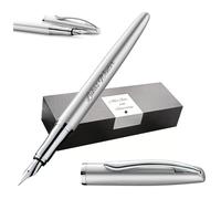 "Pelican "Pelikan Jazz® Noble Elegance P36 Pluma estilográfica con grabado Regalo Bolígrafos únicos con nombre Regalos personalizados Pluma estilográfica personalizada (Plata)