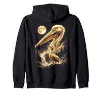 Pelícano Aullando a la Luna Meme Sudadera con Capucha