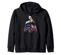 Pelícano en Monster Truck Sudadera con Capucha