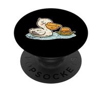 Pelícano Hamburguesa De Dibujos Animados PopSockets PopGrip Adhesivo