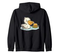 Pelícano Hamburguesa De Dibujos Animados Sudadera con Capucha