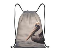 Pelícano Pardo Hombre Mujer Mochila Con Cordón Ligera Mochilas Deportiva Casual Mochila De Cuerdas Para Natación Yoga Playa