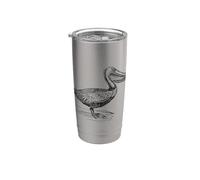 Pelícano Vintage Bird Marrón Estampado de Pájaro Marino Vaso térmico de acero inoxidable de doble pared