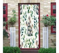Película Adhesiva de PVC Vinilo para Puerta Tema Animal Koala Autoadhesiva, Impermeable y Extraíble Blanco Pegatina Decorativa para Puertas Interiores y Paredes 86x200 cm