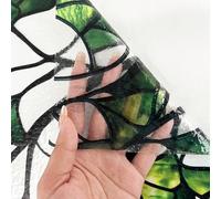 Película adhesiva estática con temática de plantas de hoja verde para superficies de vidrio que proporciona privacidad bloqueo UV para uso en casa y oficina (30 x 300 cm)