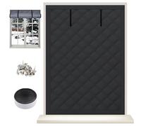 Película Aislante de Ventana de invierno, Cubierta Térmica Resistente al Viento, Kit de Aislante Termico Ventanas, Tela Oxford & Relleno de algodón de Fibra de poliéster Gruesa(Negro,185x65cm)
