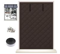 Película Aislante de Ventana de invierno, Cubierta Térmica Resistente al Viento, Kit de Aislante Termico Ventanas, Tela Oxford & Relleno de algodón de Fibra de poliéster Gruesa(Marrón,95x145cm)