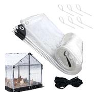 Película Aislante Para Gallinero - Cubierta De Invierno De 4x6 Pies A Prueba De Lluvia Y Nieve | Tela De PVC Transparente Impermeable Con Aislamiento Térmico | Con Bridas Para Cables Y Cuerdas Para Ga