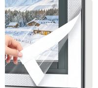 Película Aislante para Ventanas de Patio, Película Gruesa Transparente para Sellar Ventanas con Cinta Adhesiva de 4 cm de Ancho, Kit de Aislamiento de Plástico Reutilizable(Blanco,150x210cm)